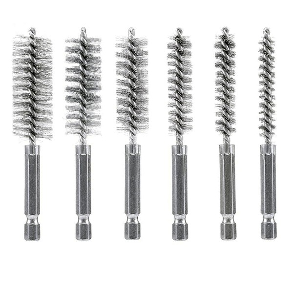6 Pcs Stainless Steel Hole Brush Set, 8, 10, 12,