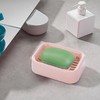 Bathroom Double Layer Grid Drain Soap Box, Dish Storage Case