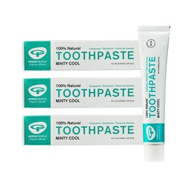Green People Minty Cool Toothpaste Bundle - 100% Natural Mint - Fluoride & SLS Free - for Sensitive Gums - Vegan, 3X 50ml