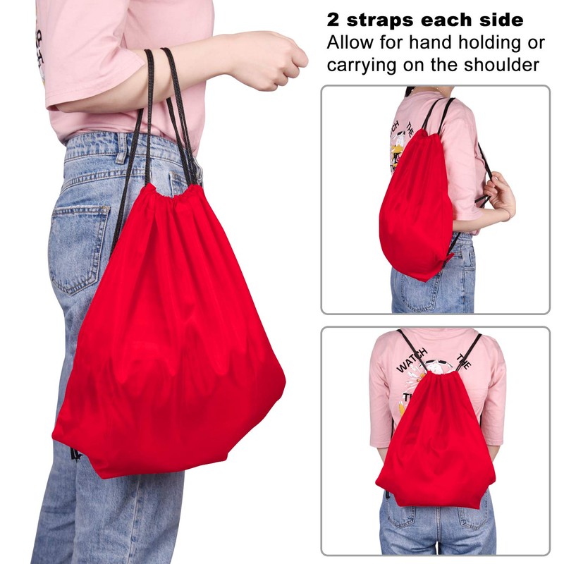 FEPITO 2 Pack Drawstring Backpack Bags Sack Cinch Bag String