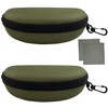 OUYIWEIMAOYI Glasses Case Portable Travel Glasses Case Glasses Case Includes Cloth for Travel, Study, Work, Travel, Glasses Case Unisex Adult, dark green