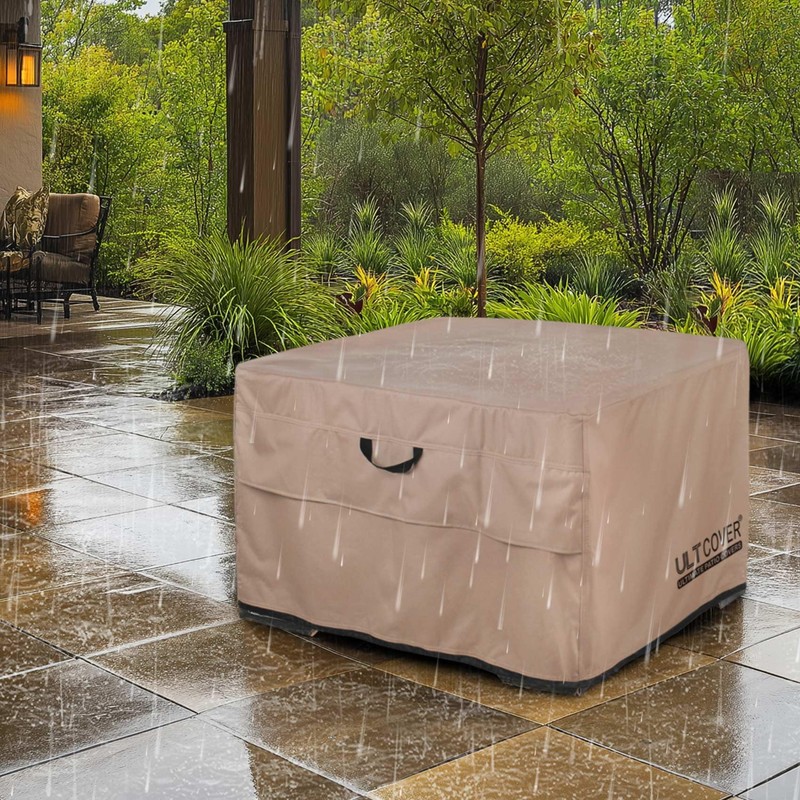 ULTCOVER Patio Fire Pit Table Cover Square 28 inch Outdoor
