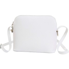 AMBRA Moda Italian Leather Bag Women's Handbag Shoulder Bag Leather Bag Small GL018, White