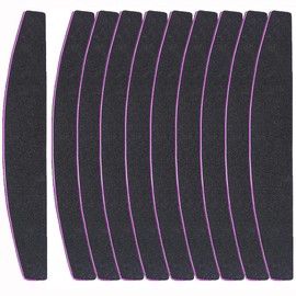 Nail Files for Acrylic and Gel Nails 10 Emery Boards for Nails, Professional Nail Files for Natural Nails, Strong Nail File, 100/180 Grit Nail File x 10, Black