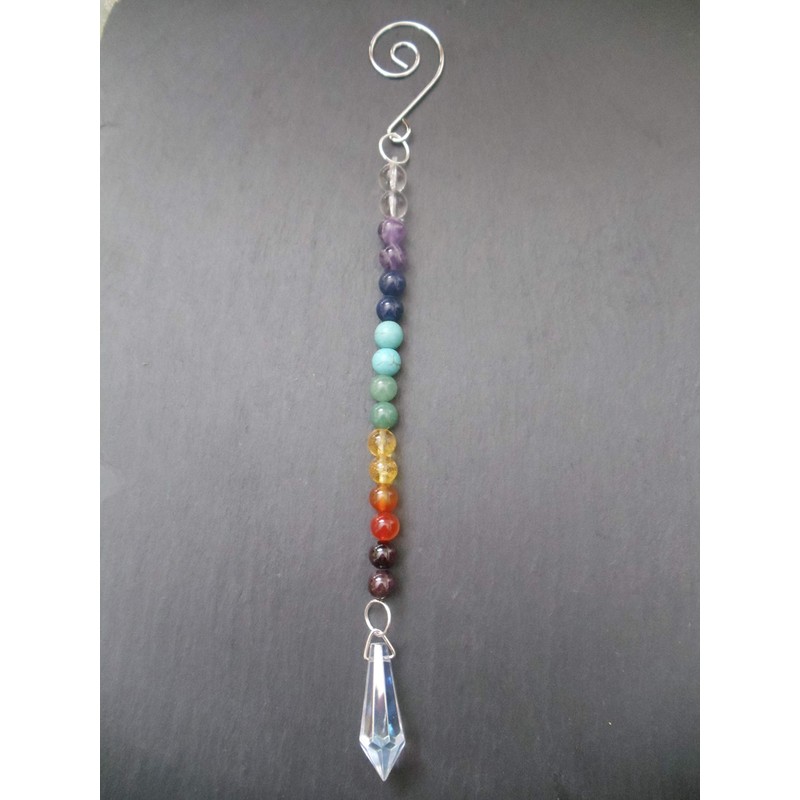 Chakra Gemstone Sun Catcher Crystal Rainbow Hanging Decoration Home Gift