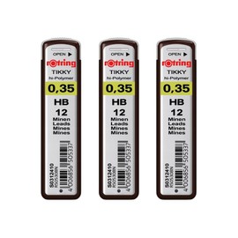 rOtring 3 x 0.35mm Mechanical Pencil HB Leads (Pack of 12)