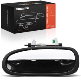 A-premium - Manija de Puerta Exterior Trasera Izquierda del Lado del Conductor Compatible con Honda Civic 1996 1997 1998 1999 2000, Sedán, Carcasa Negra con Palanca Cromada, Reemplazo# 72680-s04-j01