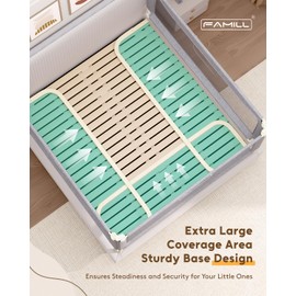 FAMILL Bed Rail for Toddlers, Foldable Toddler Bed Rails Suitable for Queen/King/Full/Twin Size, Grey, 74.8", 1 Side