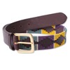 Shires Aubrion Drover Polo Belt, 35 mm, Yellow/Dark Green/Purple, 70