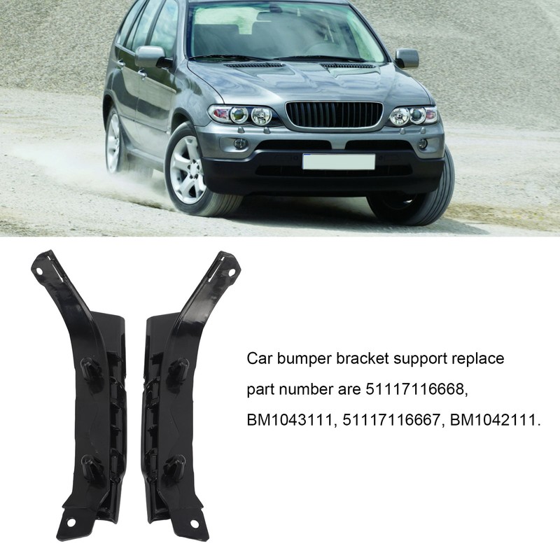 1 Pair Bumper Bracket 51117116667 Strong Strength Scratch Resistant Black