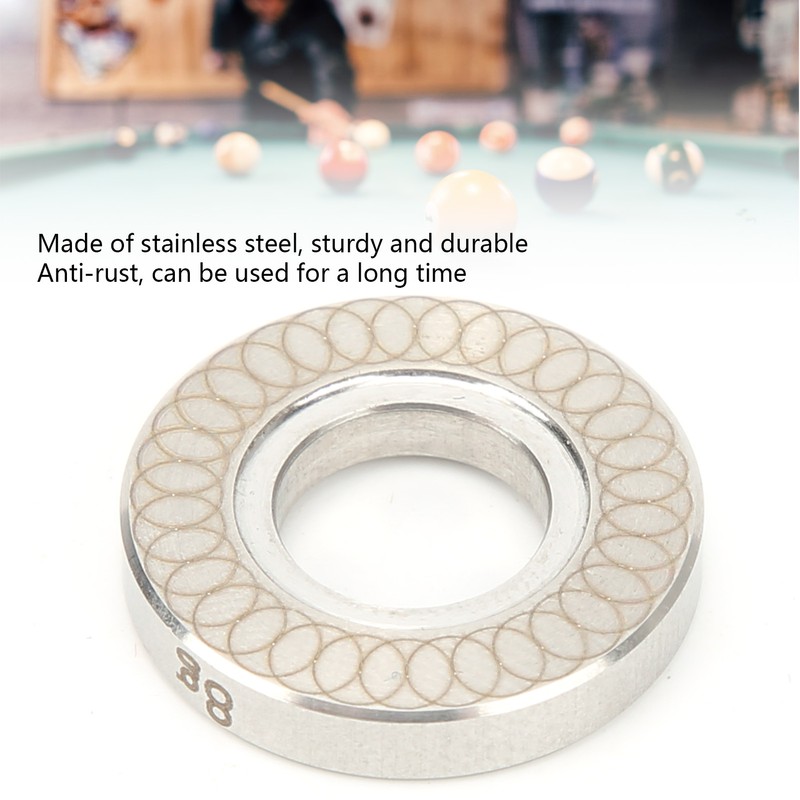 Billiard Pool Stick Tool Stainless Steel Cue Balance Ring for