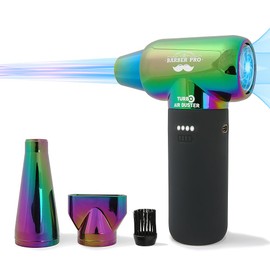Compressed Air Duster - Electric Duster for Hair Barber, 3 Gear Mini Portable Jet Dry Air Blower, Cordless Vacuum Cleaner, for PC, Office,Salon, Fan, Laptop, Keyboard, Car -Gradient Green