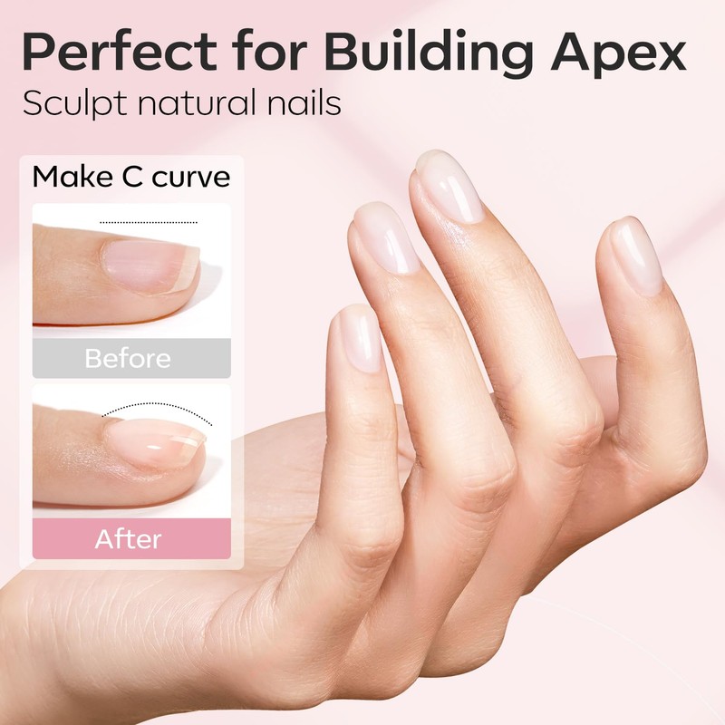 Modelones Builder Gel Set, 2 Pcs 10ml Clear Pink Builder