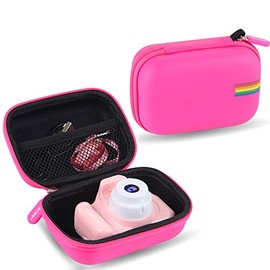 Leayjeen Kids Camera Case for Seckton/OMZER/OMWay Kids Camera Gifts for 4-8 Year Old Girls.Shockproof Storage Box fits for Toys Cameras(Case Only) (Pink)