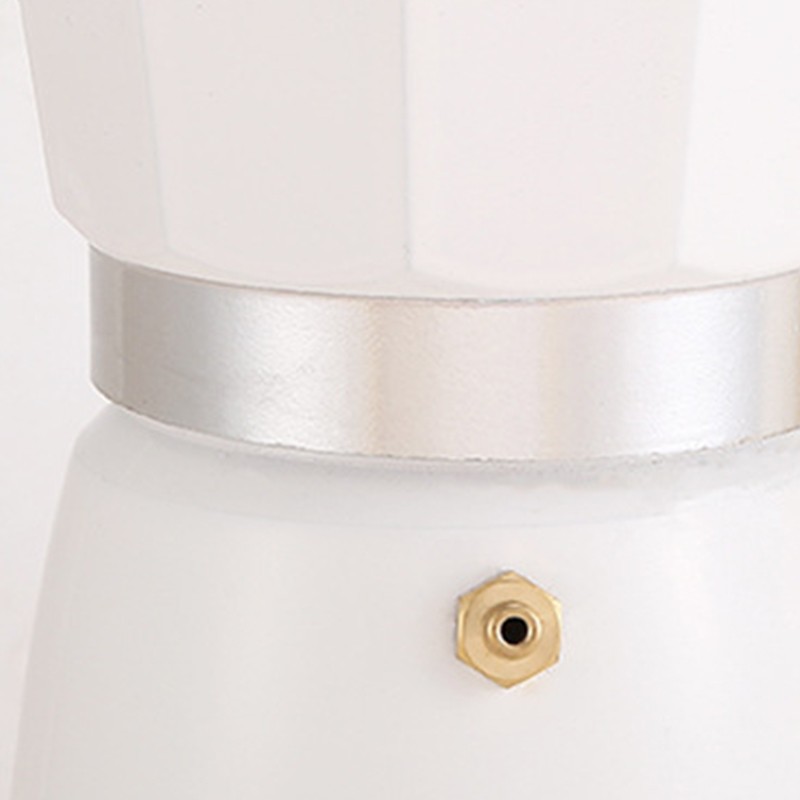 Aluminum Coffee Pot with Wood Grain Handle Moka Coffee Pot