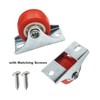 Floyutin 1 inch Rigid No-Swivel Plate Casters Small Rubber Wheels
