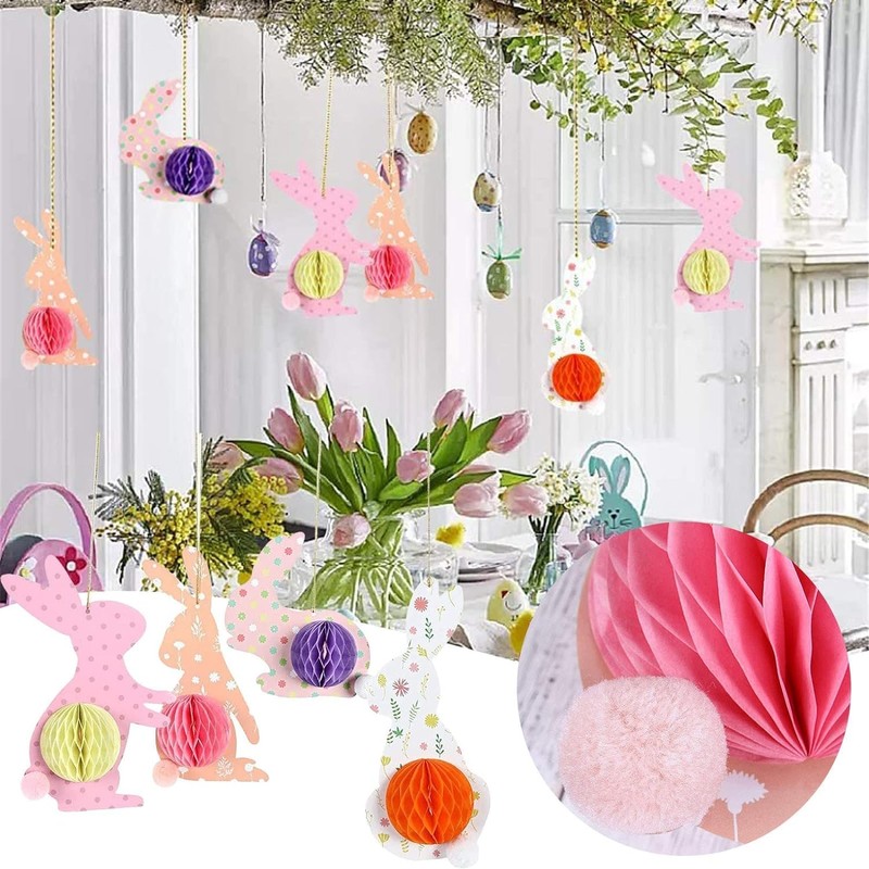 Easter Decoration Honeycomb Ball Pack of 4 Decorative Easter Eggs