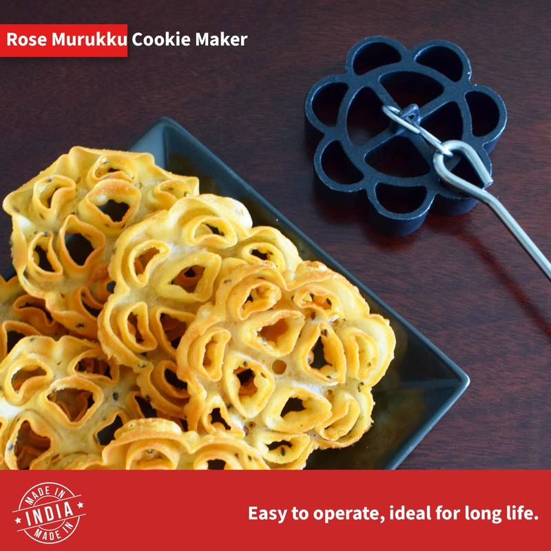 FLORA AND CO Stainless Steel Non Stick Rose Murukku Cookie