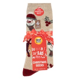HEAT HOLDERS Sockshop Women's 1.6 Tog Lite Christmas Socks Pack of 1, Snowy Christmas