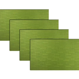 PIGCHCY - Manteles individuales de plástico, duraderos resistentes al calor para mesa de comedor, manteles individuales de vinilo tejidos lavables de cocina, juego de 4 (18 x 12 pulgadas, verde