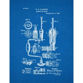 Ratchet Bit-brace Patent Print Blueprint (5" x 7") M10778
