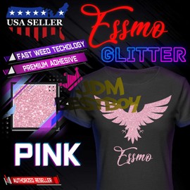 20"x96" (1.66FTx8FT) Pink Glitter Heat Transfer Vinyl Best HTV for Silhouettee Cameo and Cricut Sheet DIY Iron On Heat Press T-Shirt Clothes and Other Textiles