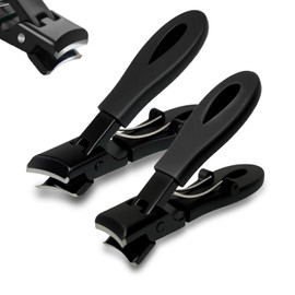 Wide Jaw Opening Anti-Splash Nail Clipper, Ingrown Toenail Clippers for Thick Nails for Seniors, Curved Nail Clippers Wide Jaw Slanted Toenail Clippers for Men and Women.2pack
