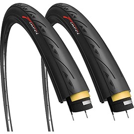 Fincci Road Bike Tyres 700 x 23c Pair 23-622 Tyres 60TPI with 1mm Antipuncture Protection for Cycle Race Road Racing Training (Pack of 2)