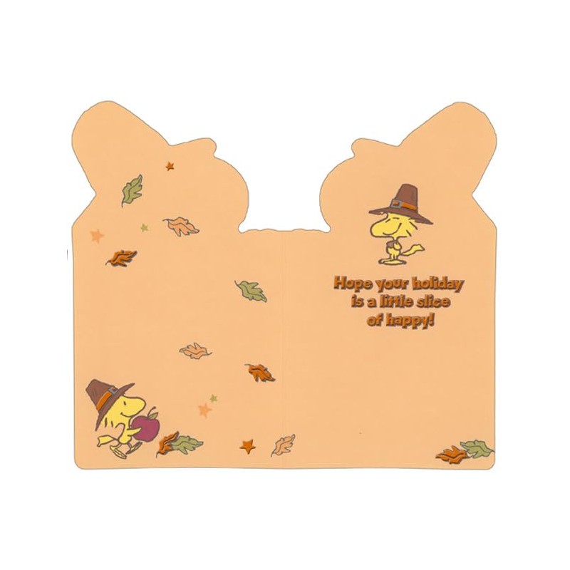 American Greetings Pilgrim Snoopy Holding Pumpkin Pie Die Cut Thanksgiving