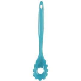 Spaghetti Spoon, Pasta Server, Fork with Ergonomic Handle, Heat Resistant, BPA Free,11.5 inch Melamine Utensil by Reston Lloyd, Aqua-Blue