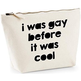 Hippowarehouse I was gay before it was cool printed make up cosmetic wash bag 18x19x9cm