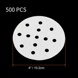 Rierdge 4" Small Bamboo Steamer Liners, 500Pcs Non-stick Steam Paper for Steamed Dumplings Buns