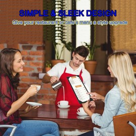 WFD.L 3 Packs of Leather Menu Covers for with Strong Wood Inside for 4.25x11 inch, Leather Single Panel Menu Holder for Restaurant,Wine List, Drinks, Cafes, Bar, Hotel,Cocktail(4.25"x11"/Single View /3Pcs)