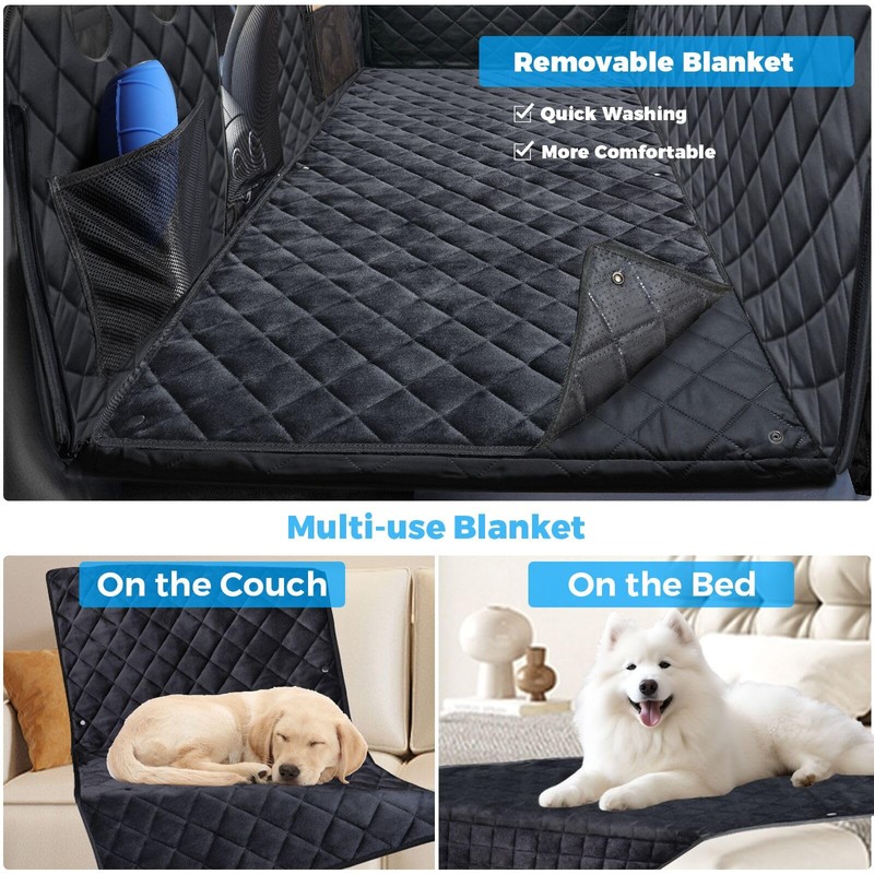 URPOWER Dogs Back Seat Extender with Non-Slip Blanket - Hard