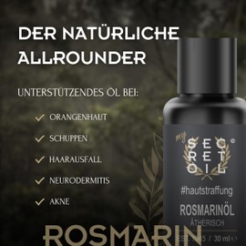 mySecretOil Rosemary Oil 30ml #Skin Tightening - 100% Natural Essential Oil - Massage Oil to Reduce Cellulite & Promote Blood Circulation - High Quality Distillation Process