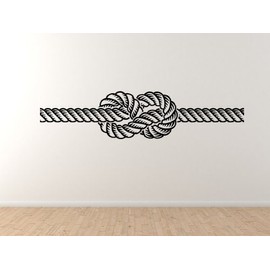 Rope Knot #1 - Figure Eight Scout Military Boating - 45" Black Wall Vinyl Decal Decorative