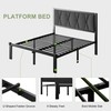Feonase Queen Metal Bed Frame with Fabric Button Tufted Headboard,