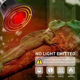 FIVEAGE 50W 4 Pack Mini Ceramic Heat Emitter Reptile Heat Lamp Bulb, No Harm No Light Emitting,Brooder Coop Heater Pet Heater for Reptile Amphibian