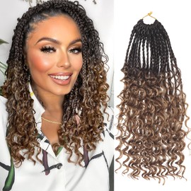Goddess Box Braids Crochet Hair With Curly Ends 14 Inch Bohomian Box Braids Crochet Braids 1 Packs 3X Crochet Braids Synthetic Braiding Hair Extension for Black Women (14 Inch (Pack of 1), 4-30)……