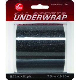 Cramer Tape Underwrap, Single Roll, Black, Non-Latex Pre Wrap to Protect Skin from Irritation and Discomfort Caused by Athletic Tape, Tearable Sports Wrap, Non-Adhesive, 2.75" x 21 Yards