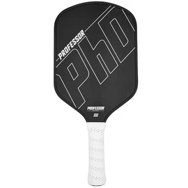 Professor PhD Raw Carbon Fiber Pickleball Paddle - 16MM - USA Pickleball Approved - Honeycomb Core - Power & Control - Color: White Edge