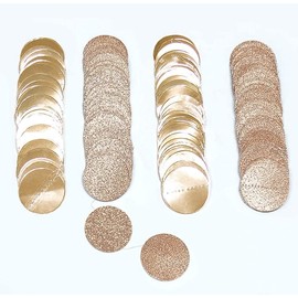 Glitter Circle Dot Garland Kit for Party Decorations Hanging Circle Banner Streamer Backdrop Decor for Wedding Birthday Bday Engagement Bridal Shower (Glitter Champagne Gold)