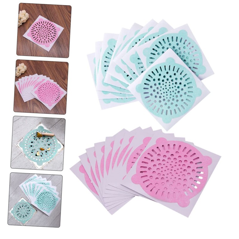 SEWACC Toilet Drain Hole Filtering Sticker Set 20pcs Anti-Blocking Hair