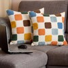 Mindsoft 2 Pcs Embroidered Plaid Throw Pillow Cover 18x18 Inches