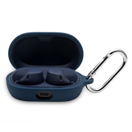 Silicone Case for Jabra Elite 7 Active in-Ear Bluetooth Earbuds, KJGLRSQH Premium Soft Skin Cover Shock-Absorbing,Anti-Scratch Protective Case with Keychain (Midnight Blue)