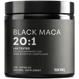 40,000mg Pure Black Maca Root Extract - Ultra Concentrated 201 Single Origin Wildcrafted Third-Party Tested Black Maca Powder Capsules for Men  Women 