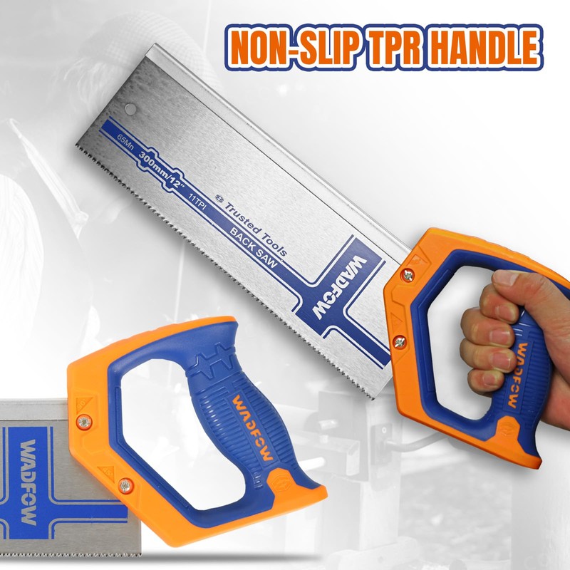 WADFOW 12 Inch Pro Hand Saw, 11 TPI Fine-Cut Soft-Grip