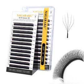 NAGARAKU 5D W Shape Eyelash Extension VERSION 2.0 lash Supplies Natural Soft Volume 0.07mm D curl 10mm Premade Fans PBT Matte Black Cluster W Lash Easy Fanning False Lashes yy Lashes