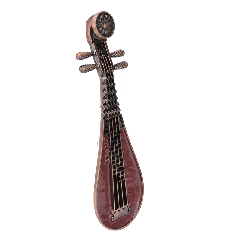 Incense Burner Holder Unique Chinese Lute Design Premium Copper Sturdy