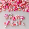 FULUSODO 60pcs Slime Charms Cute Set,Pink Bulk Mixed Resin Charms